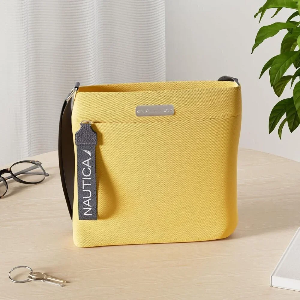 Women's Sunny (Yellow) Nylon Crossbody Bag Purse with Adjustable Shoulder Strap